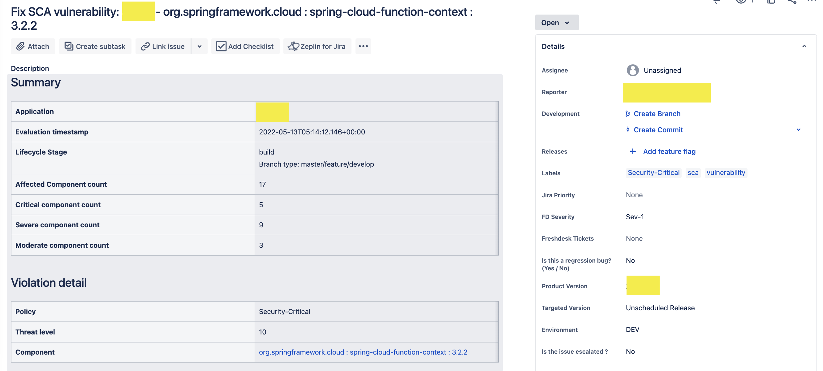 Jira bug